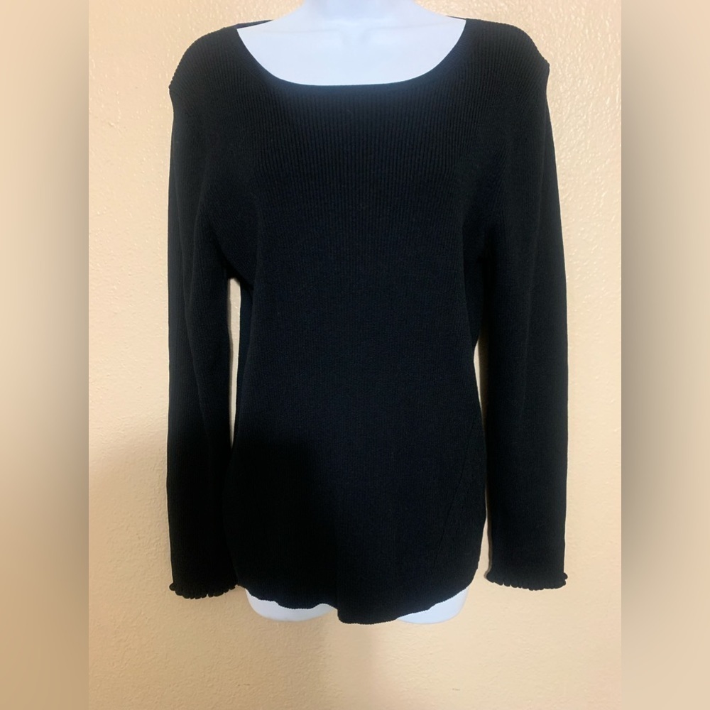 ANN TAYLOR Womens Solid Black Ribbed Sweater Sz XXL NWOT